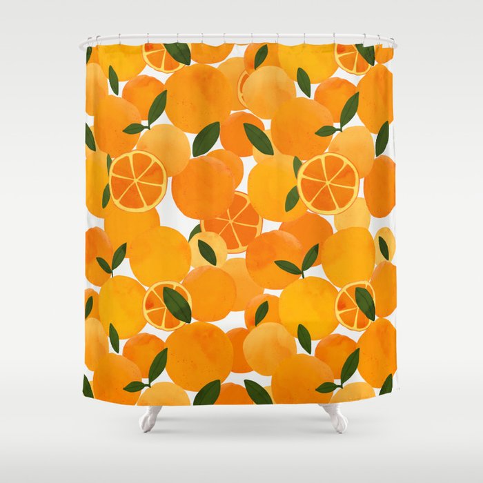 Mediterranean Oranges Still Life  Shower Curtain