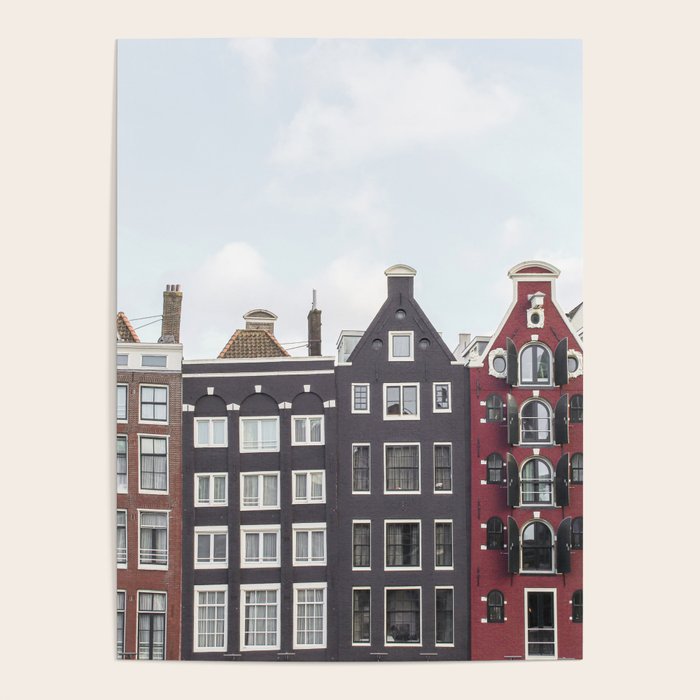 Typical Houses Of Amsterdam Picture | Dutch Urban City Architecture Art Print | Europe Travel Photography Poster