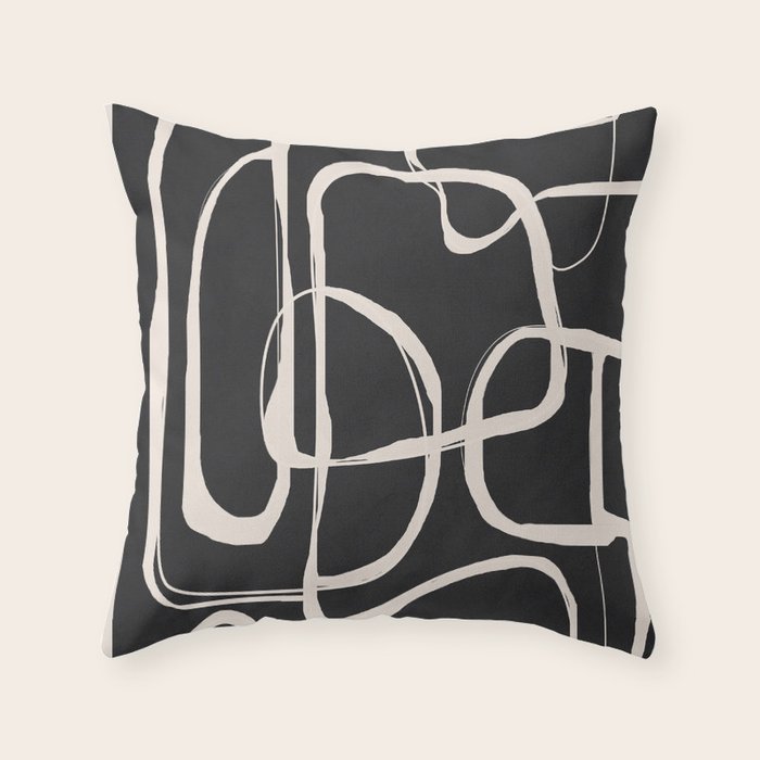 Modern Minimalist One Line Art 1 Throw Pillow