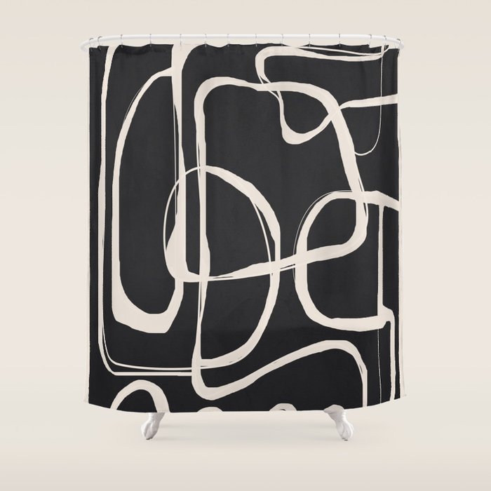 Modern Minimalist One Line Art 1 Shower Curtain
