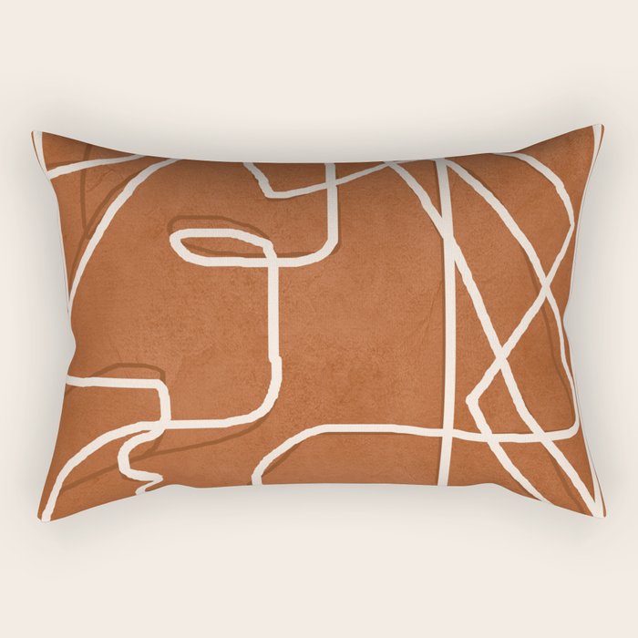 Abstract Face Sketch 4 Rectangular Pillow