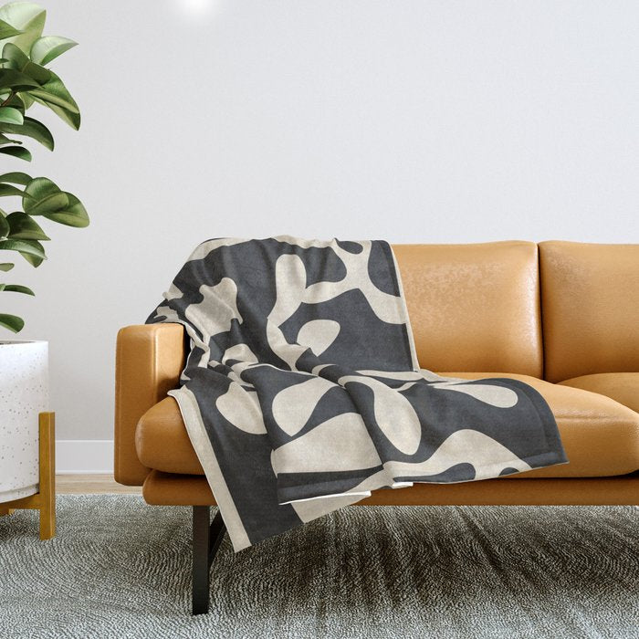 Minimalist Abstract Leaves 1 Throw Blanket