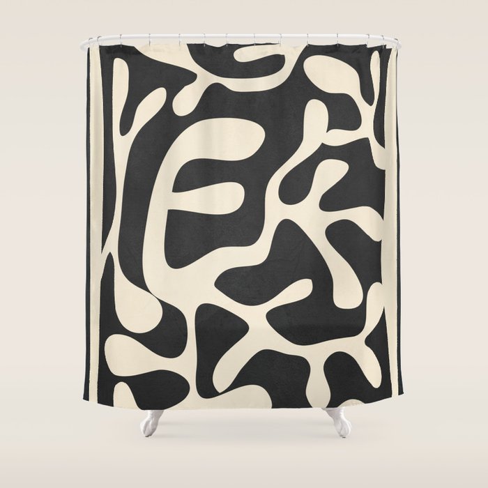 Minimalist Abstract Leaves 1 Shower Curtain