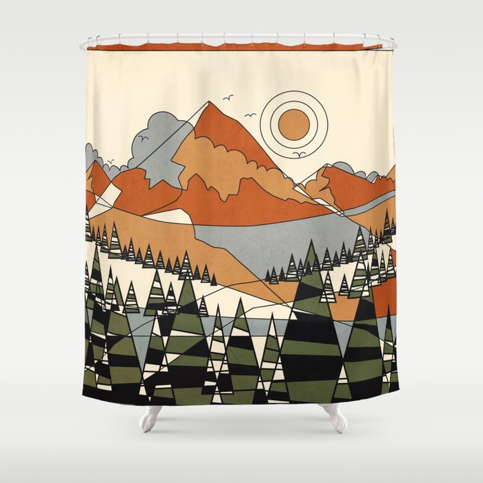 Wild Abstract Landscape 3 Shower Curtain