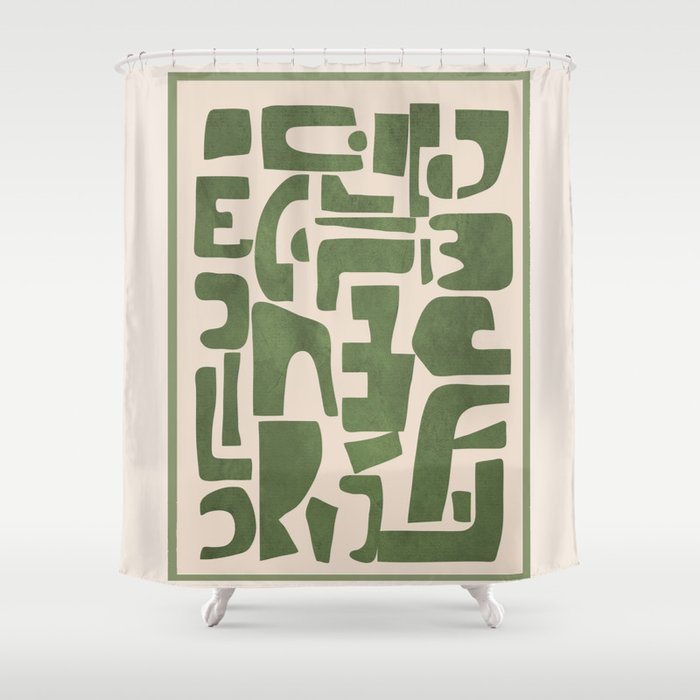 Organic Contemporary Modern Shapes 03 Shower Curtain