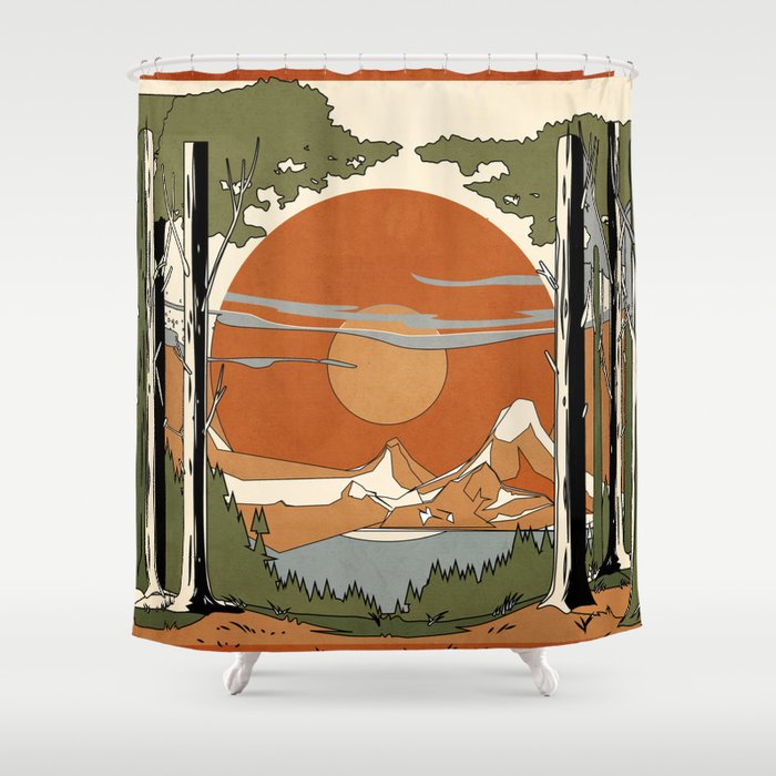 Wild Abstract Landscape 2 Shower Curtain