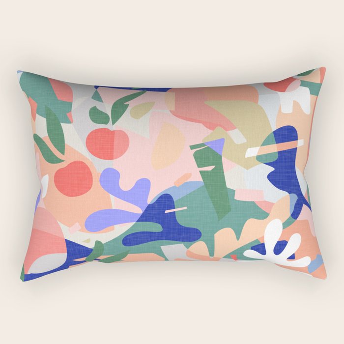 Abstract Fruits And Leaves / Modern Summer Rectangular Pillow