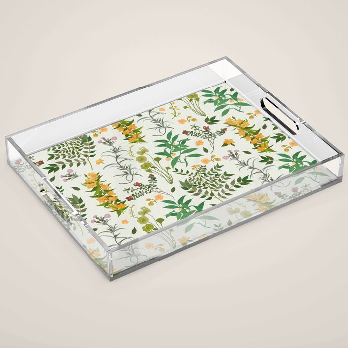 Vintage Wildflowers / Cozy Botanicals Acrylic Tray