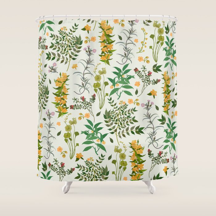 Vintage Wildflowers / Cozy Botanicals Shower Curtain