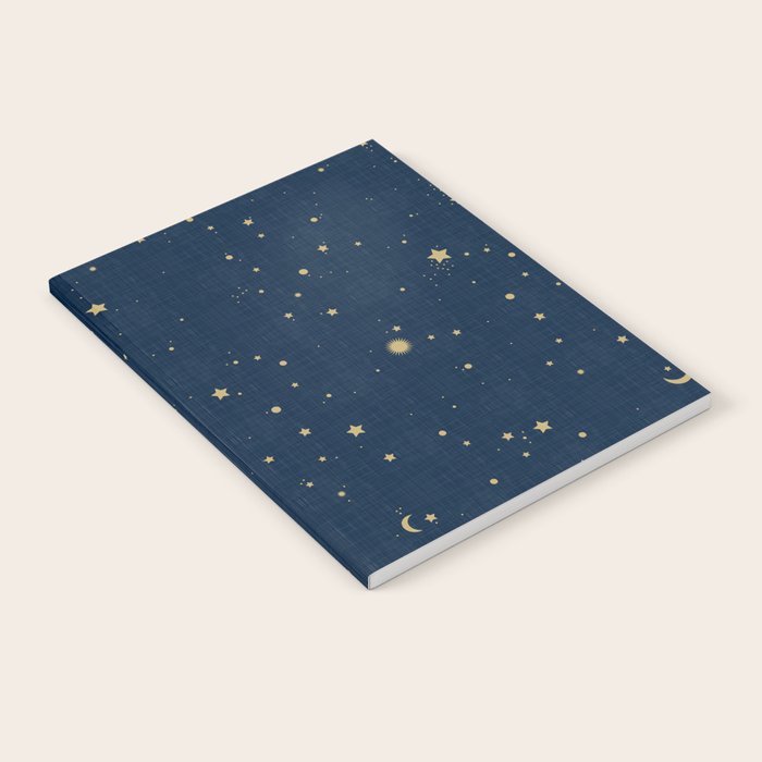 Magical Night / Galaxy In Blue And Golden Yellow Shades Notebook