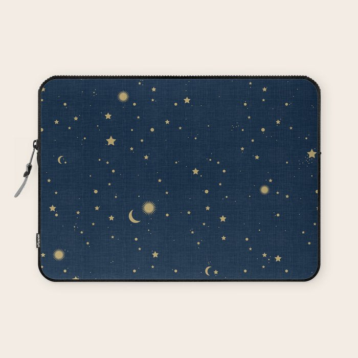 Magical Night / Galaxy In Blue And Golden Yellow Shades Laptop Sleeve