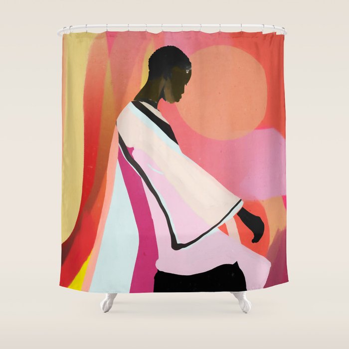 Abstract Art Sunset Girl 3 Shower Curtain