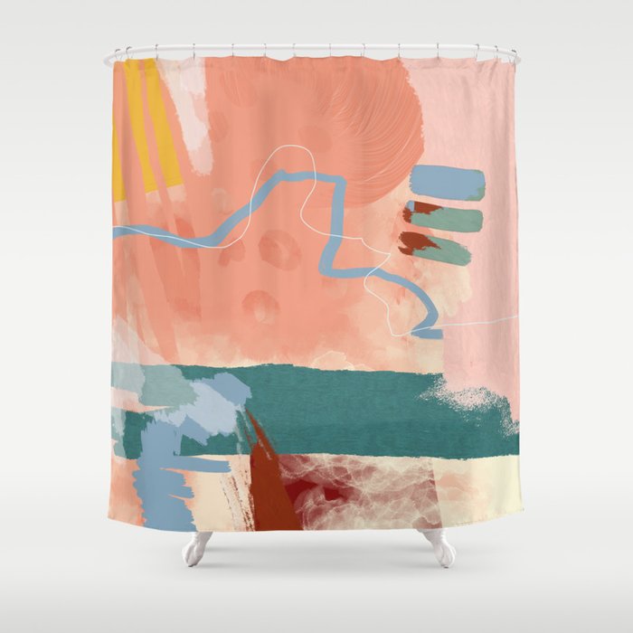 Abstract Brush & Color Study Shower Curtain