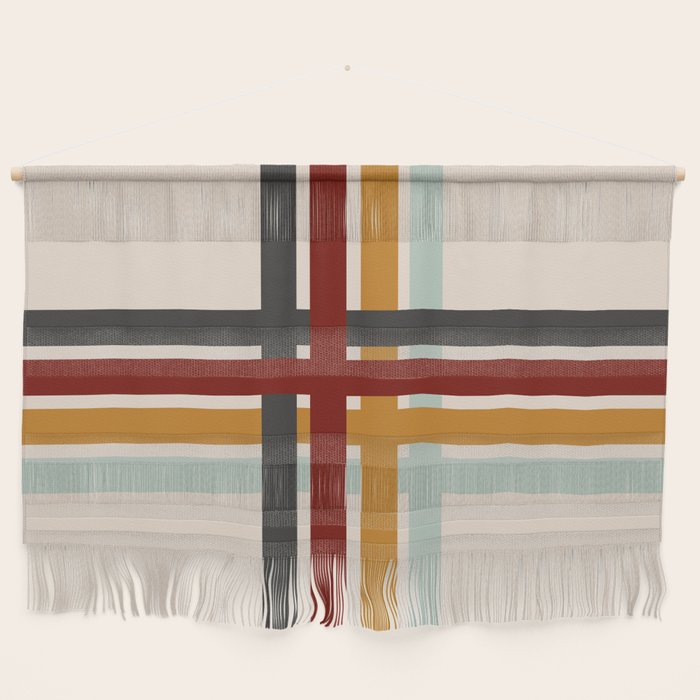 Colored Retro Cross Stripes Wall Hanging