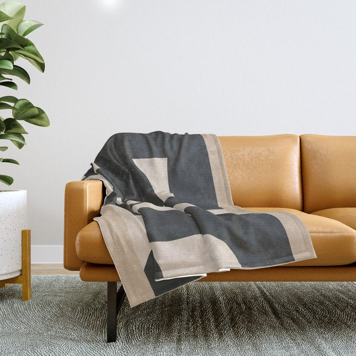 Modern Abstract Minimal Art 3 Throw Blanket