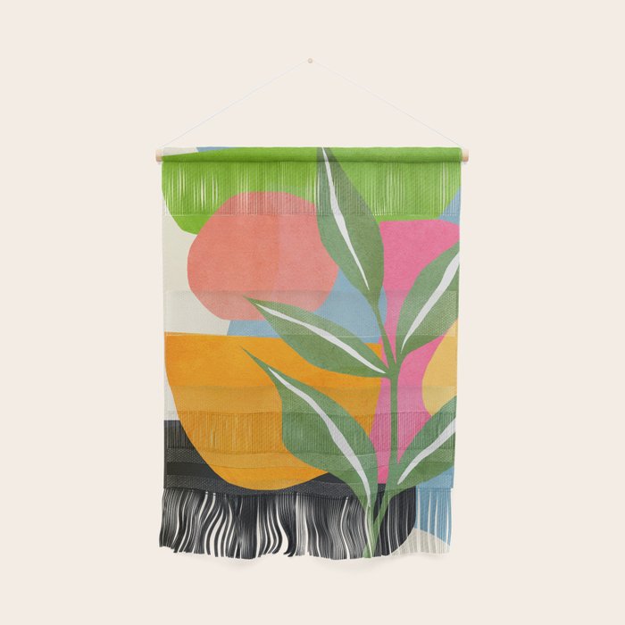 Minimal Modern Abstract Leaves 14 Wall Hanging