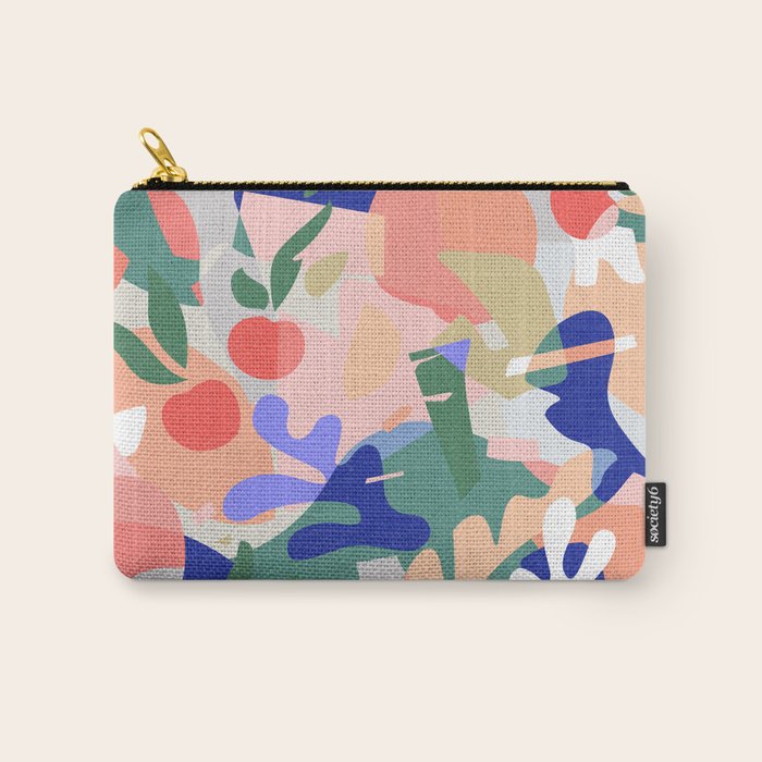 Abstract Fruits And Leaves / Modern Summer Carry All Pouch