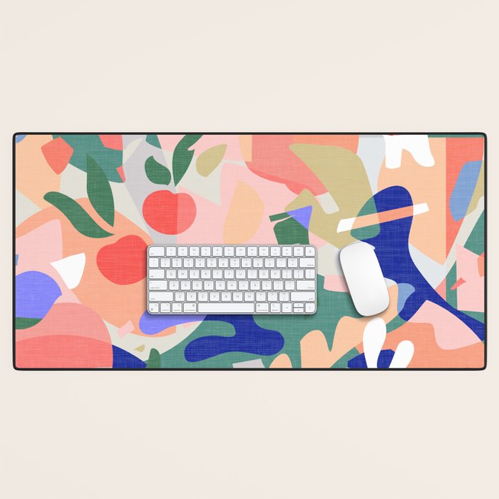 Abstract Fruits And Leaves / Modern Summer Desk Mat