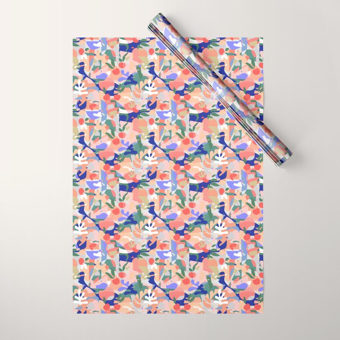 Abstract Fruits And Leaves / Modern Summer Wrapping Paper