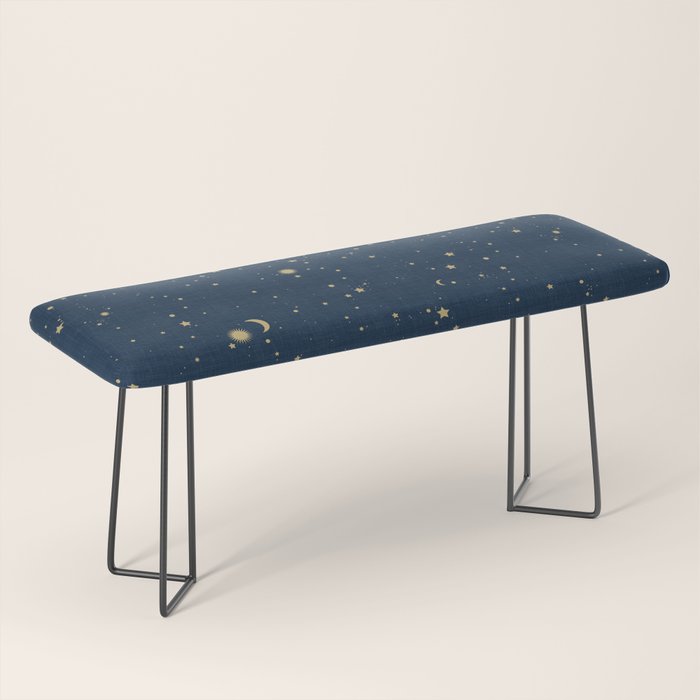 Magical Night / Galaxy In Blue And Golden Yellow Shades Bench