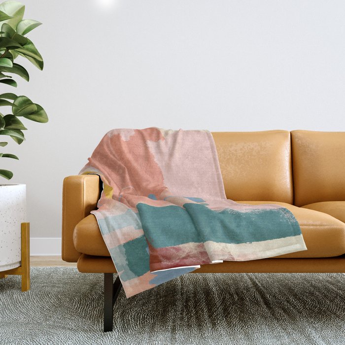 Abstract Brush & Color Study Throw Blanket