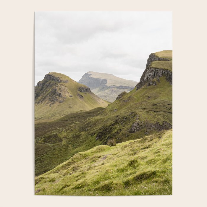 Quiraing Landscape | Nature Travel Photography Art Print | Isle Of Skye In Scotland Poster