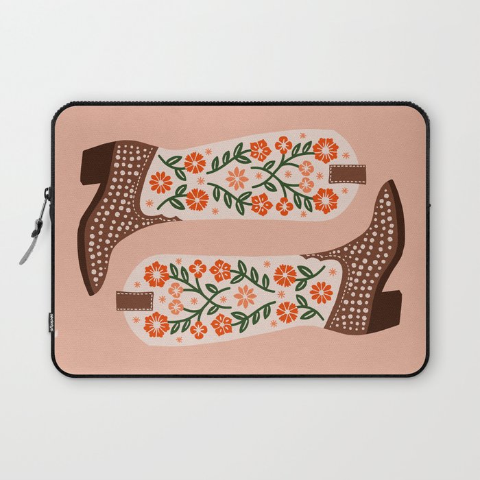 Cowgirl Boots - Orange And Green Laptop Sleeve
