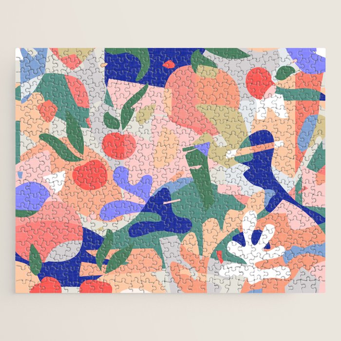 Abstract Fruits And Leaves / Modern Summer Jigsaw Puzzle