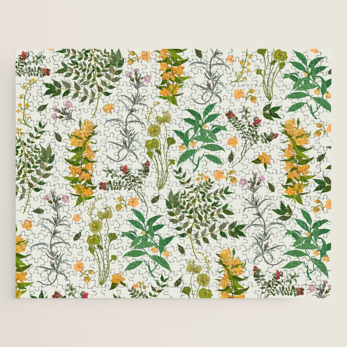 Vintage Wildflowers / Cozy Botanicals Jigsaw Puzzle