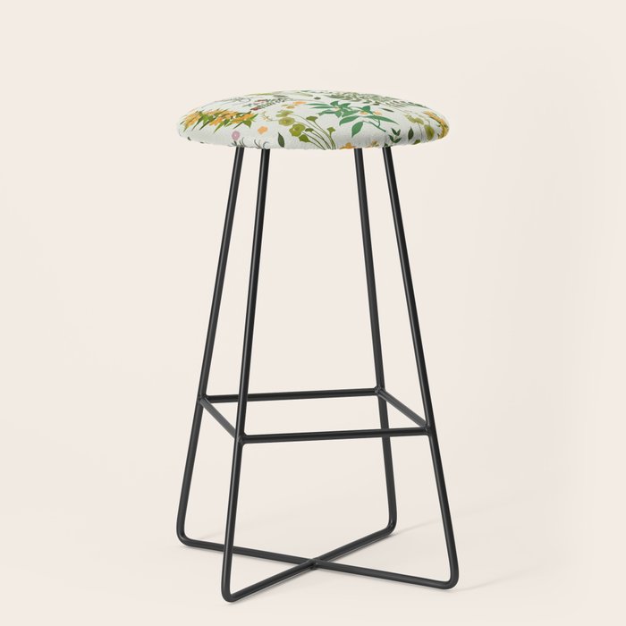 Vintage Wildflowers / Cozy Botanicals Stool