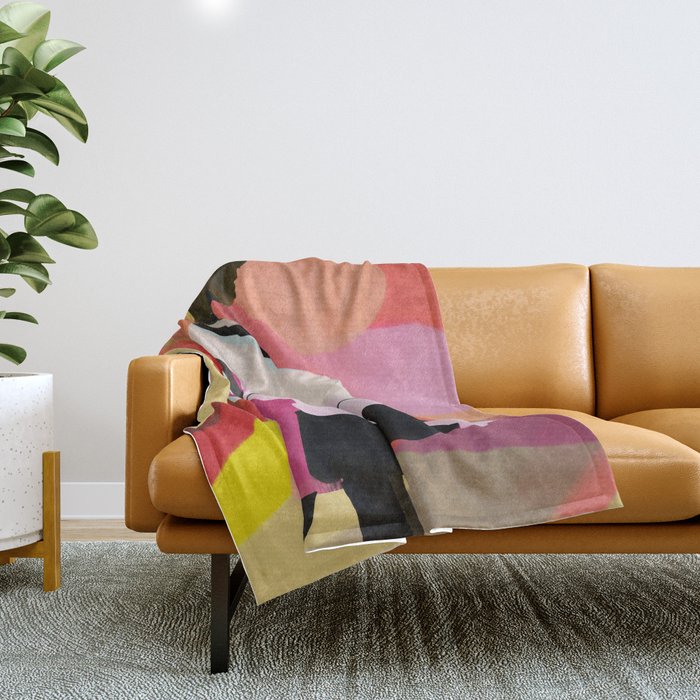 Abstract Art Sunset Girl 3 Throw Blanket