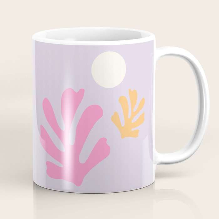 Lavender Abstract Leaves Modern Minimalistic Vintage Cut Outs Coffee Mug