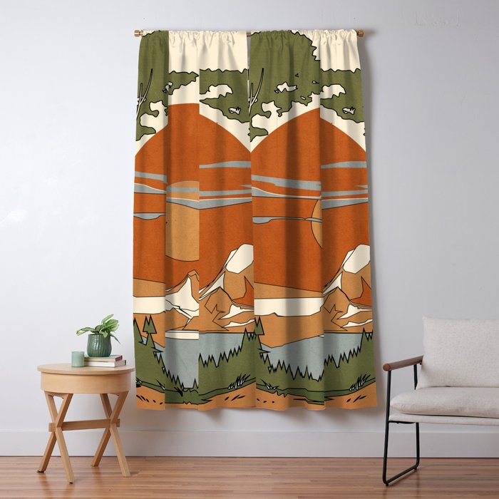 Wild Abstract Landscape 2 Window Curtain