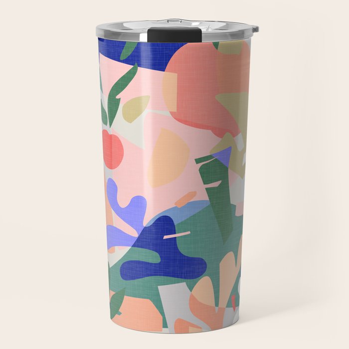 Abstract Fruits And Leaves / Modern Summer Travel Mug