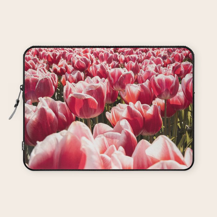 Tulip Field In Holland Floral Photo | Europe Travel Photography Red Flowers Spring Art Print Laptop Sleeve