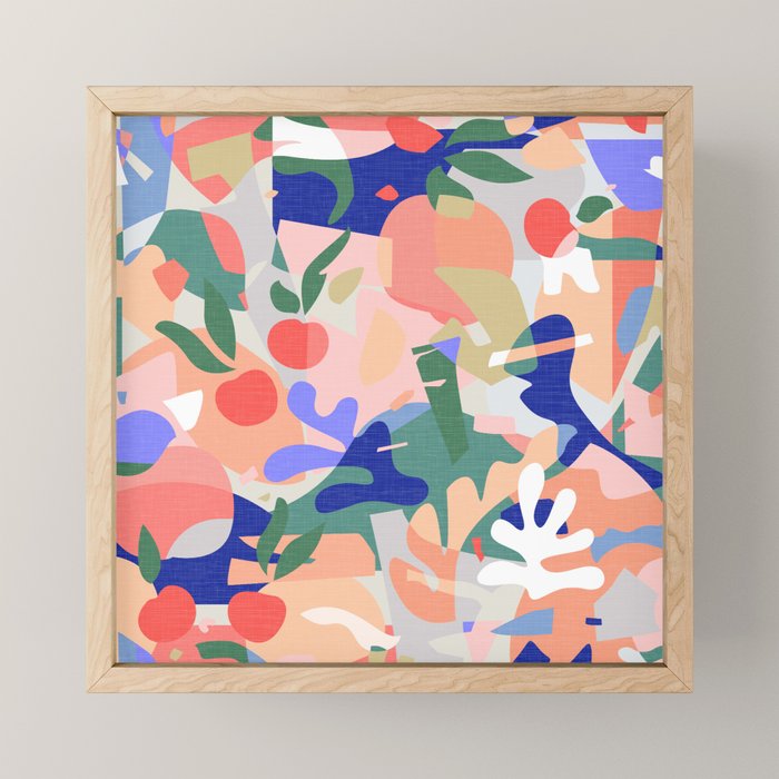 Abstract Fruits And Leaves / Modern Summer Mini Art Print