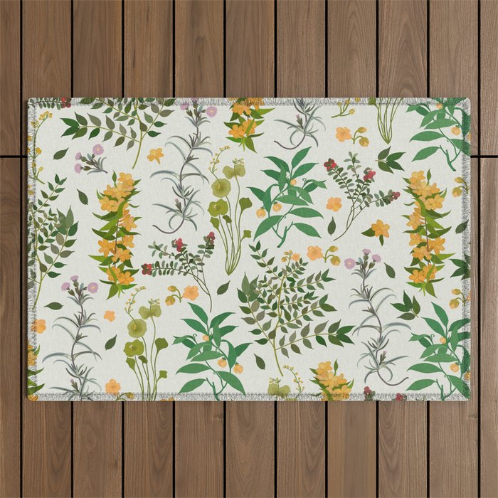 Vintage Wildflowers / Cozy Botanicals Outdoor Rug