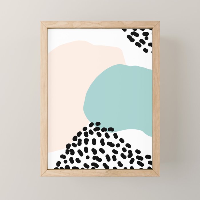 Modern Minimalistic Shapes- Blue Mini Art Print