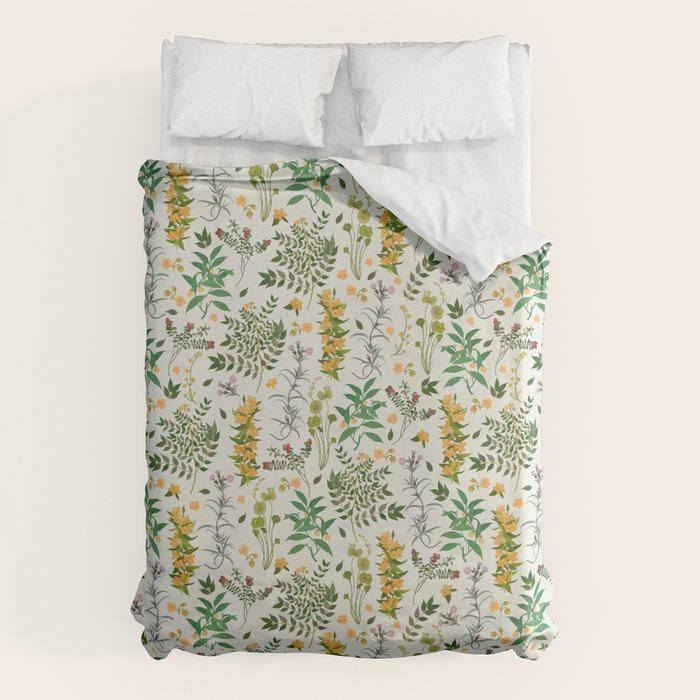 Vintage Wildflowers / Cozy Botanicals Duvet Cover