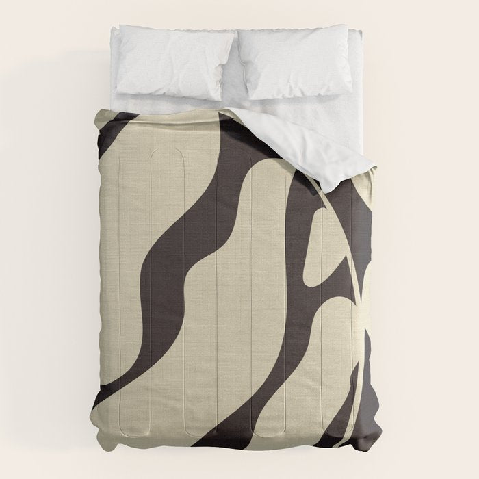 Matisse Leaf Black And Sand-White Comforter