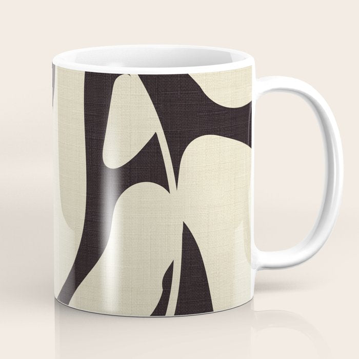 Matisse Leaf Black And Sand-White Coffee Mug