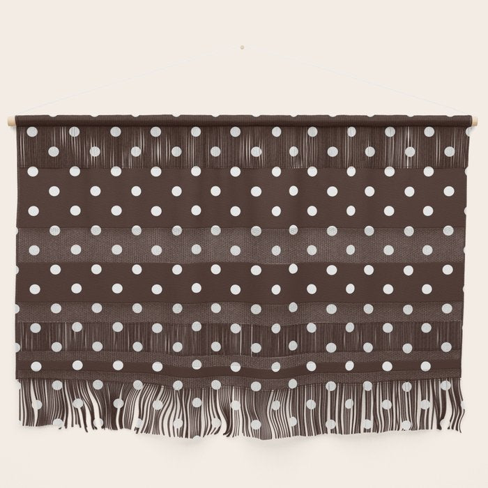 Polka Dot Brown And White Pattern Wall Hanging