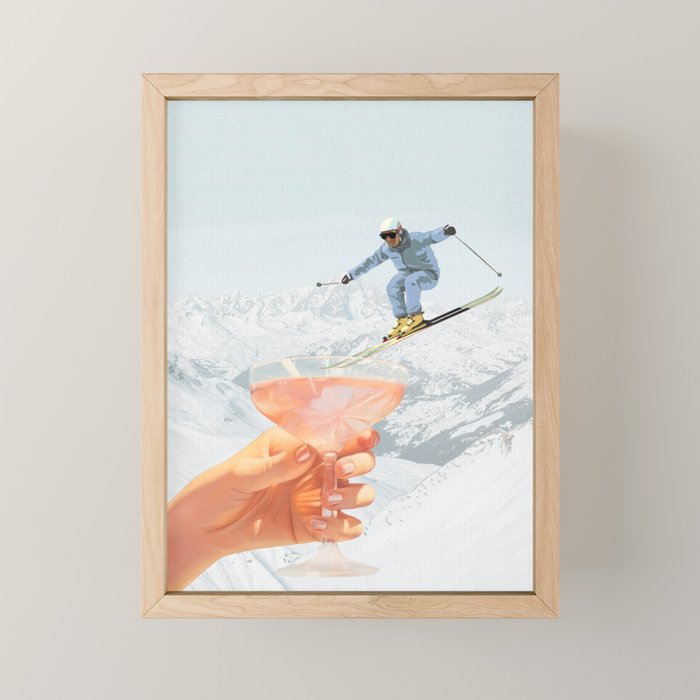 Apres Ski Cocktail Collage Winter Edition Mini Art Print