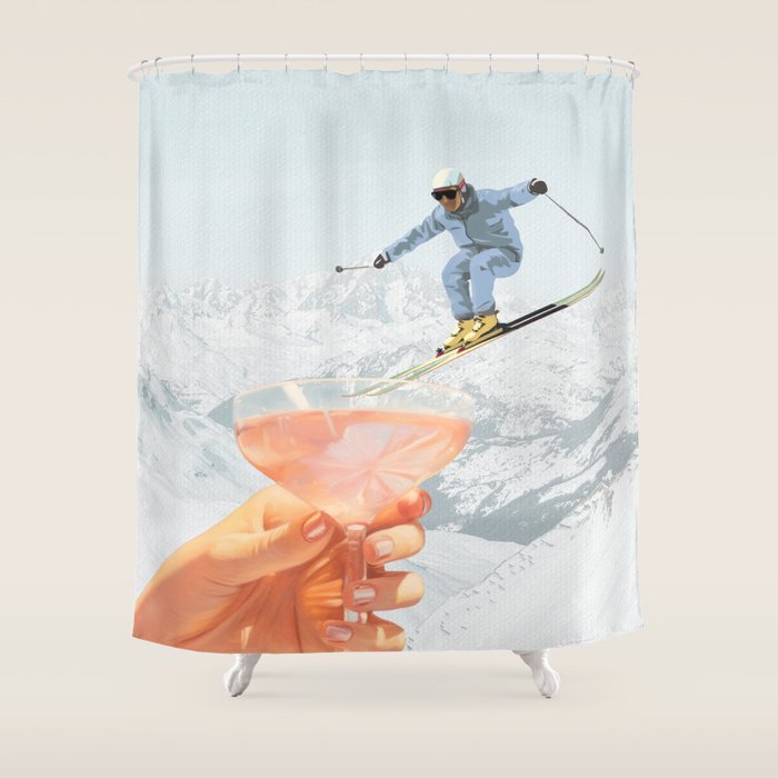 Apres Ski Cocktail Collage Winter Edition Shower Curtain