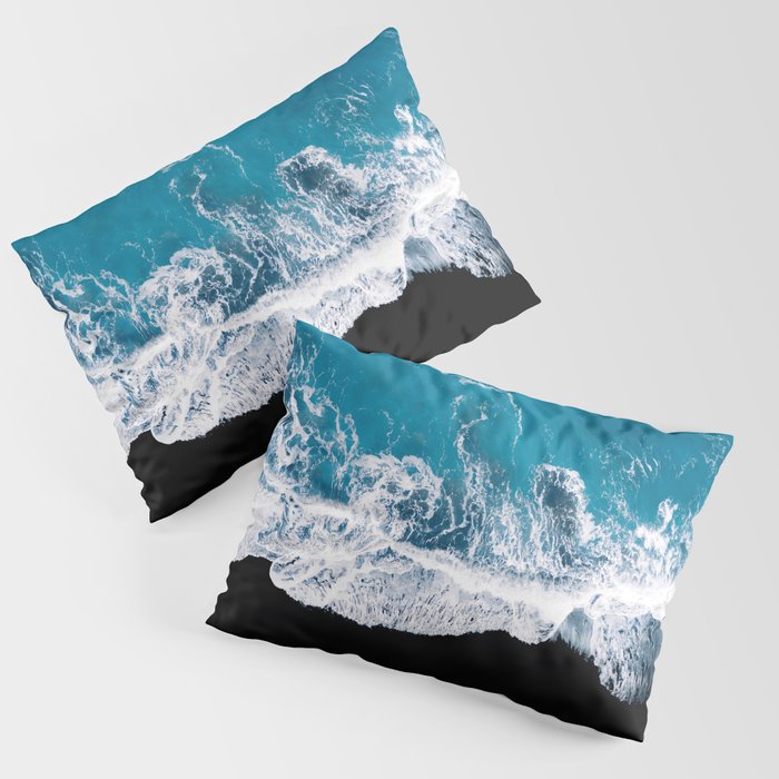 Minimalism Is Waves In Iceland  - Landscape Photography Pillow Sham