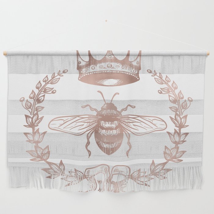 Queen Bee In Rose Gold Pink Wall Hanging