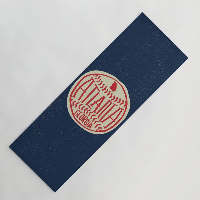 Atlanta Georgia Baseball - Hand Drawn, Script Typography Yoga Mat