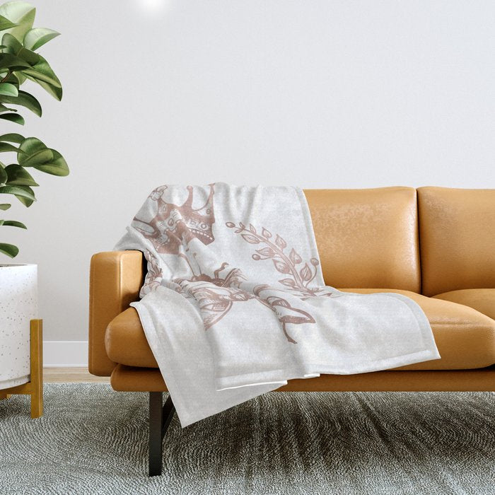 Queen Bee In Rose Gold Pink Throw Blanket