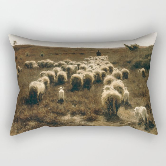 The Return Of The Flock, Laren By Anton Mauve Rectangular Pillow