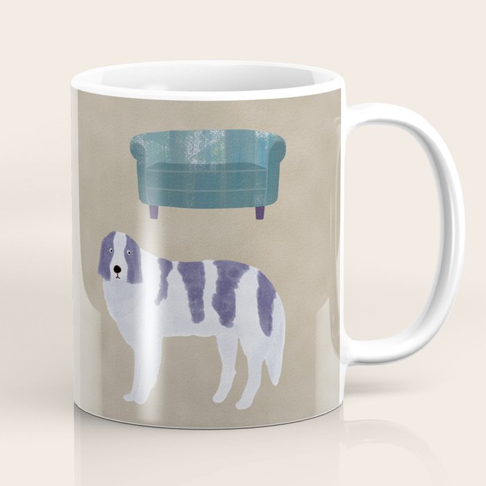 Dog And A Sofa - Purple And Beige Coffee Mug